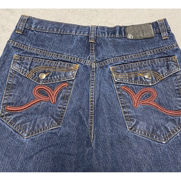 Rocawear Denim Shorts Mens 34 Blue Baggy Y2K Skate Hip Hop 14" Inseam Long - Picture 1 of 12